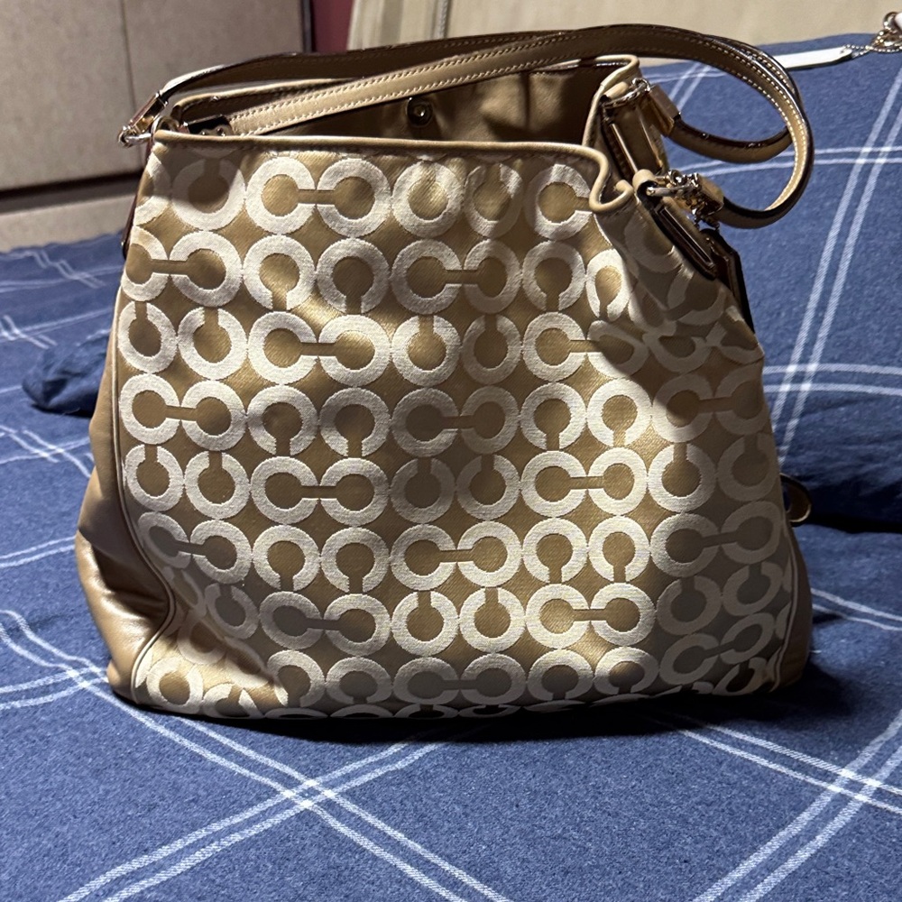 Stylish Gold Patterned Women's Bag